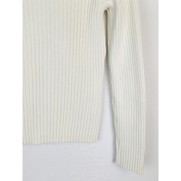Tommy Hilfiger Sweater Ribbed Knit Quarter Zip Turtleneck Spell Out Y2K Size M - Picture 8 of 14